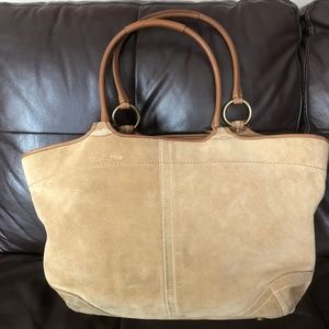 Coach Tan Suede Tote Handbag